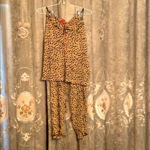 PJ SALVAGE Leopard Cami & Drawstring Pants! CUTE